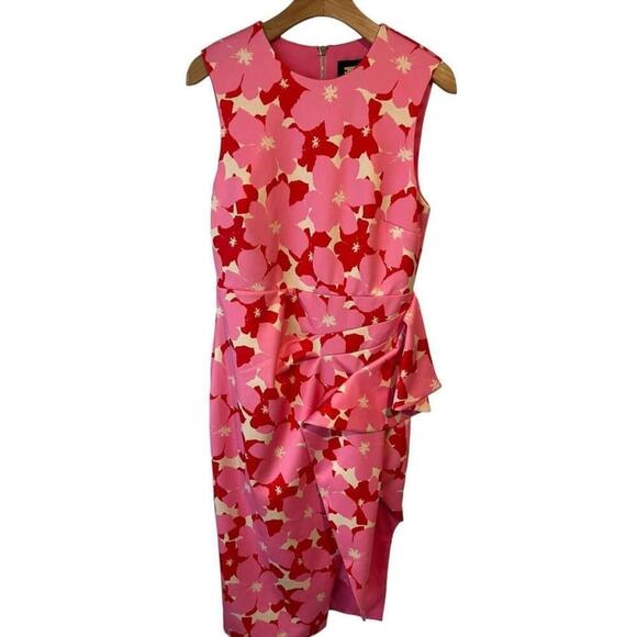 Alexia Admor Valeri Asymmetric Ruffle Cocktail Dress Medium - Picture 2 of 16